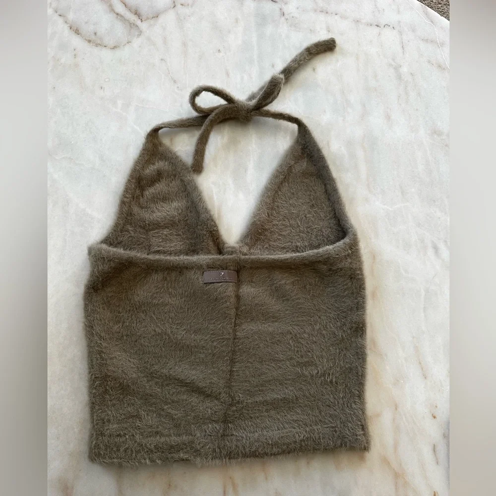 Gymshark Fuzzy Tan Halter Tank Top - Picture 3 of 12